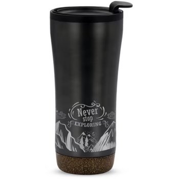 RVS thermosbeker met kurk detail (480 ml) Zwart