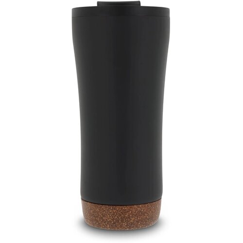 RVS thermosbeker met kurk detail (480 ml) Zwart