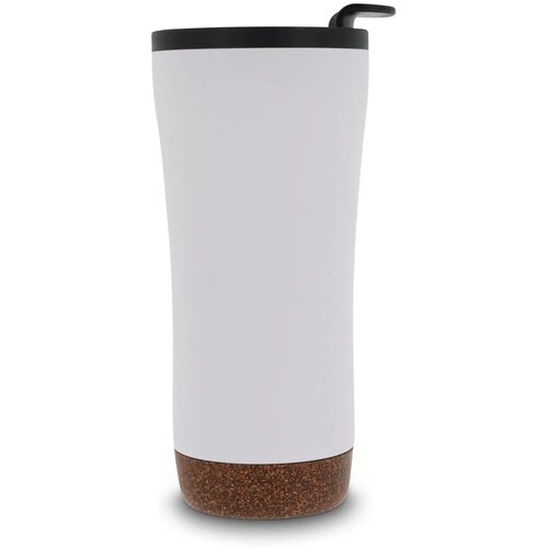 RVS thermosbeker met kurk detail (480 ml) Wit