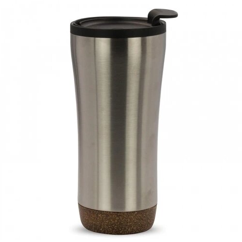 RVS thermosbeker met kurk detail (480 ml) Zilver