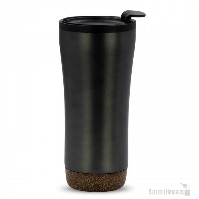 RVS thermosbeker met kurk detail (480 ml) Zilver