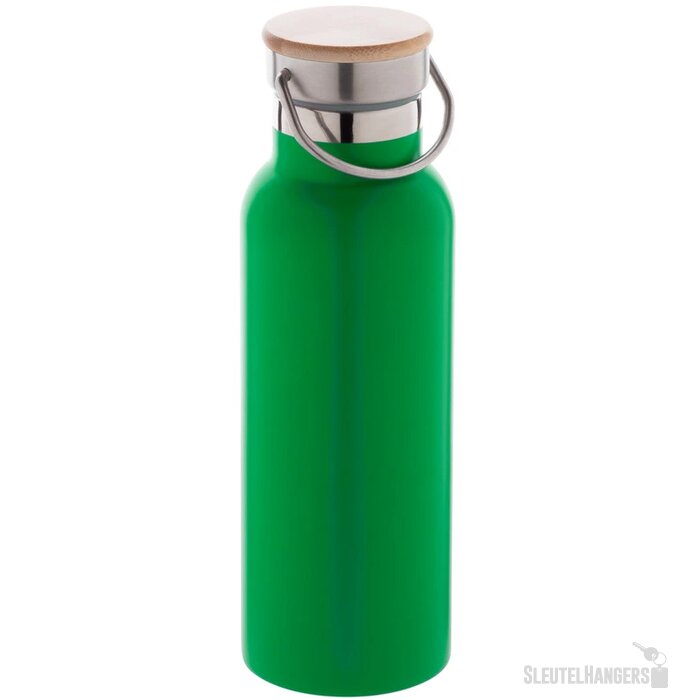 Thermosfles met bamboe deksel (500 ml) Groen
