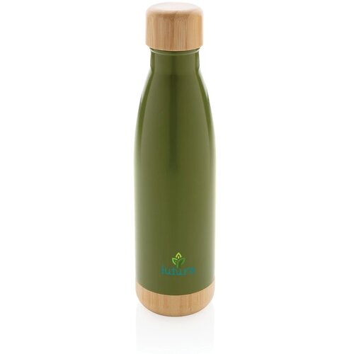 Thermosfles met bamboe deksel en bodem (520 ml) Groen 520 ml