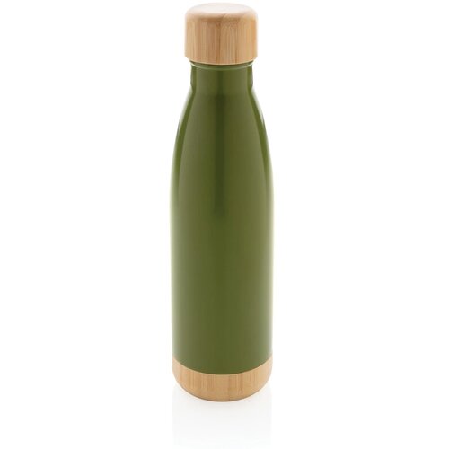 Thermosfles met bamboe deksel en bodem (520 ml) Groen 520 ml