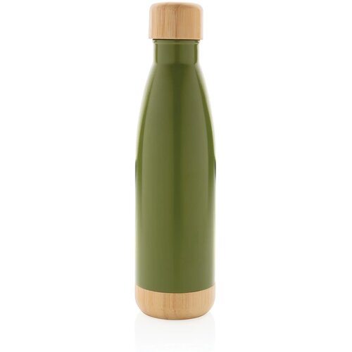 Thermosfles met bamboe deksel en bodem (520 ml) Groen 520 ml
