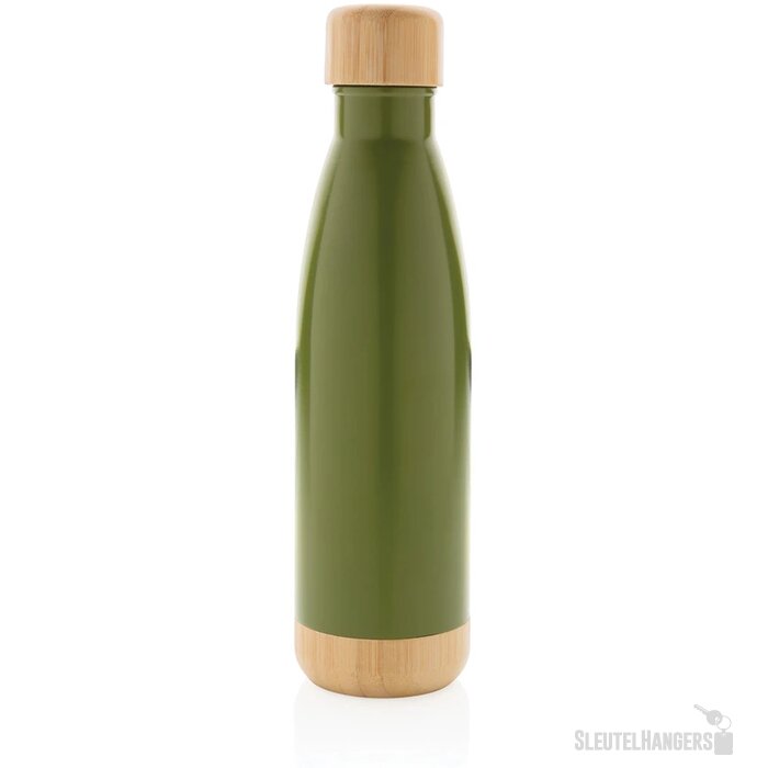 Thermosfles met bamboe deksel en bodem (520 ml) Groen
