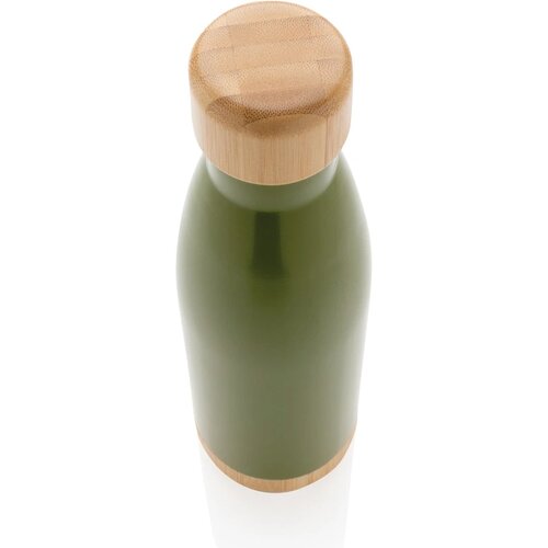 Thermosfles met bamboe deksel en bodem (520 ml) Groen 520 ml