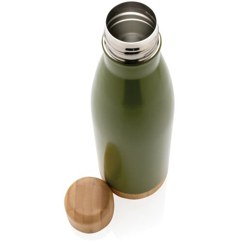 Thermosfles met bamboe deksel en bodem (520 ml) Groen 520 ml