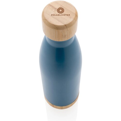 Thermosfles met bamboe deksel en bodem (520 ml) Blauw 520 ml