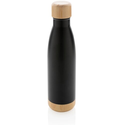 Thermosfles met bamboe deksel en bodem (520 ml) Zwart 520 ml