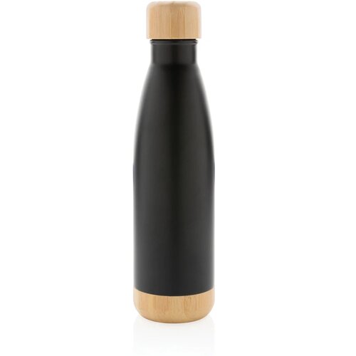 Thermosfles met bamboe deksel en bodem (520 ml) Zwart 520 ml