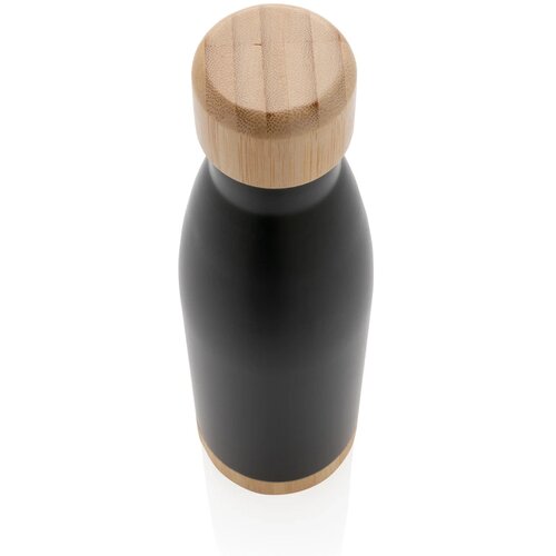 Thermosfles met bamboe deksel en bodem (520 ml) Zwart 520 ml