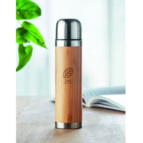 RVS thermosfles met bamboe (400 ml) Bruin 400 ml