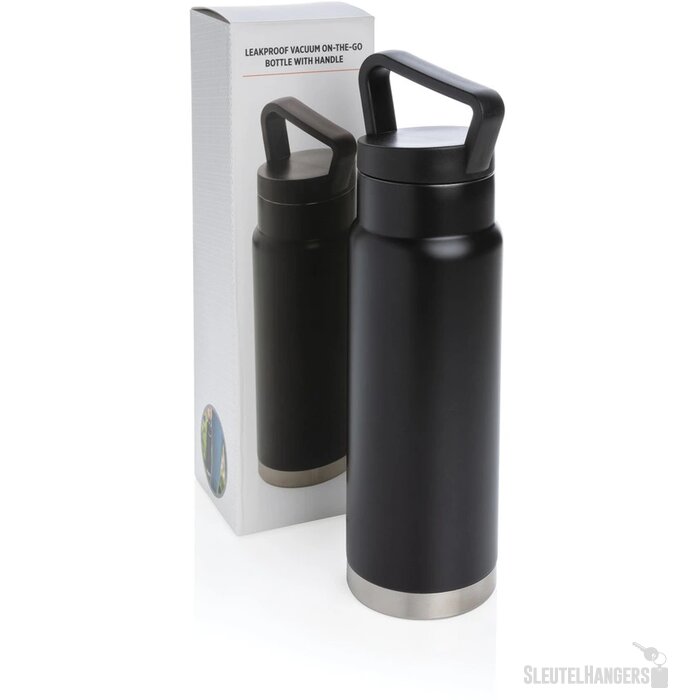 On-the-go thermosfles met handvat (650 ml) Zwart