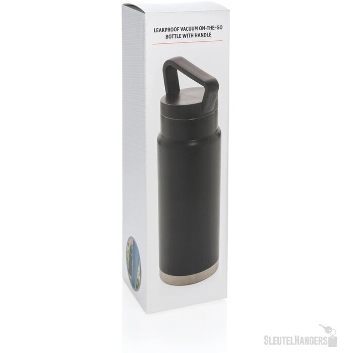 On-the-go thermosfles met handvat (650 ml) Zwart