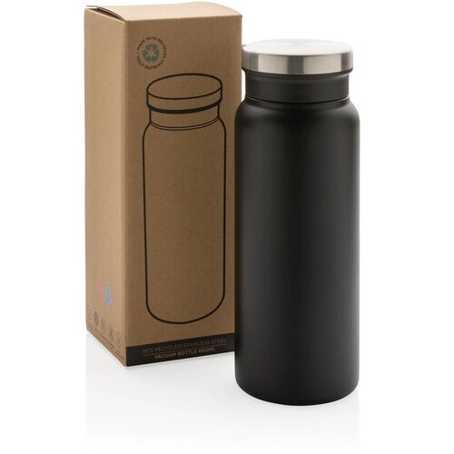 RCS gerecycled RVS vacuümfles (600 ml) Zwart 600 ml