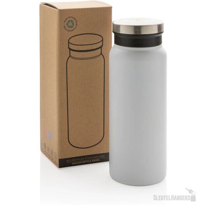RCS gerecycled RVS vacuümfles (600 ml) Wit