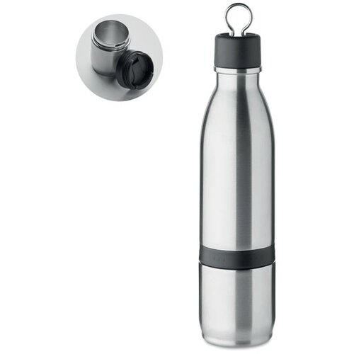 Dubbelwandige thermosfles 2-in-1 (500 ml) Zilver 500 ml