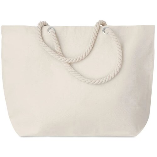 Strandtas met touw handvatten Menorca beige