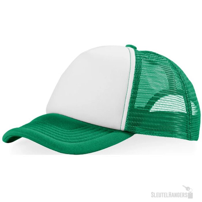 Trucker 5 panel cap Groen,Wit Groen, Wit Groen/Wit