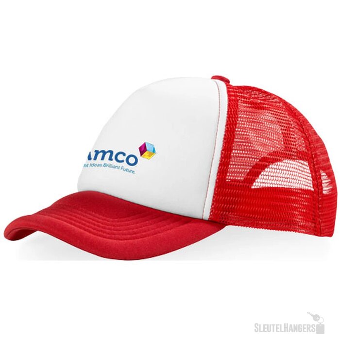 Trucker 5 panel cap Rood,Wit Rood, Wit Rood/Wit