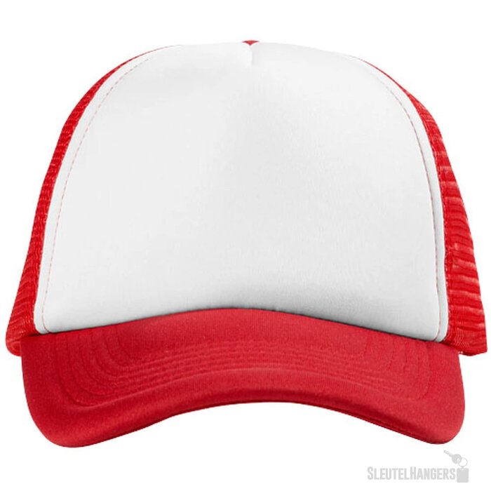 Trucker 5 panel cap Rood,Wit Rood, Wit Rood/Wit