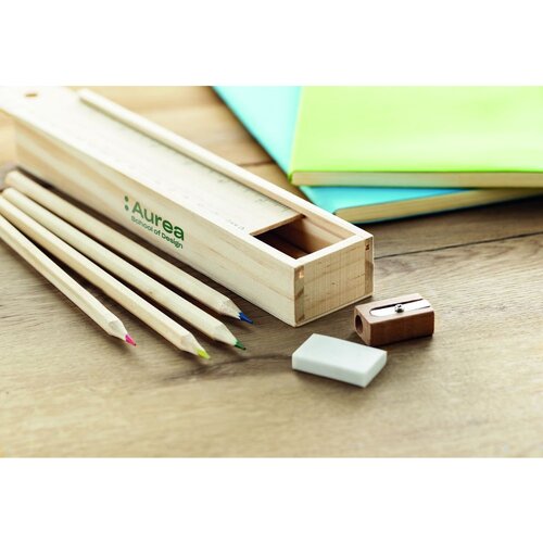 12-delige potlodenset in box Todo set hout