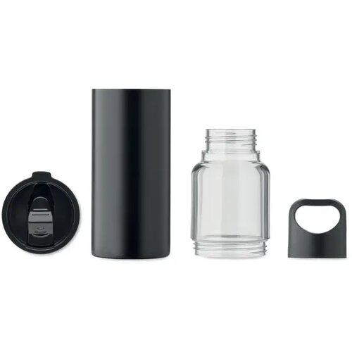 2-in-1 fles Dualuse Zwart 610 ml
