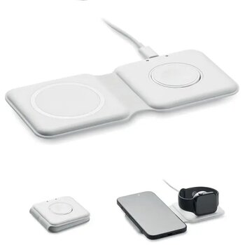 2-in-1 opvouwbare lader 15w Flip wit