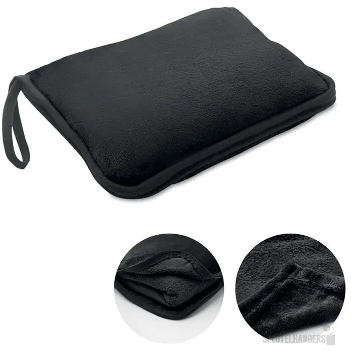 2-in-1 reisdeken set Cozy zwart