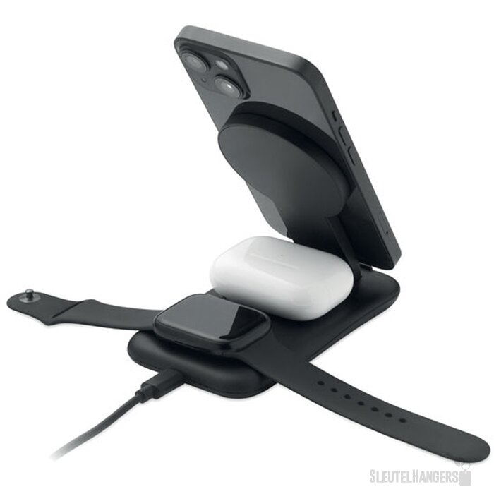 3-in-1 draadloze oplader 15w Pendoless Zwart