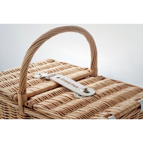 4-persoons rotan picknickmand Mimbre plus hout