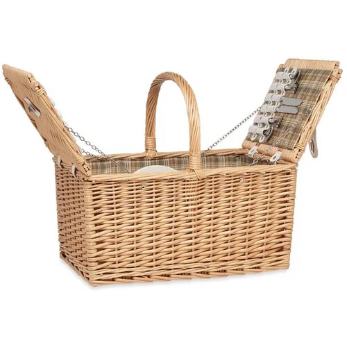 4-persoons rotan picknickmand Mimbre plus hout