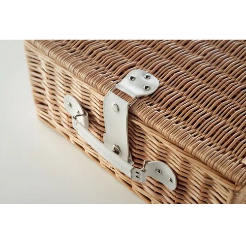 4-persoons rotan picknickmand Mimbre plus hout