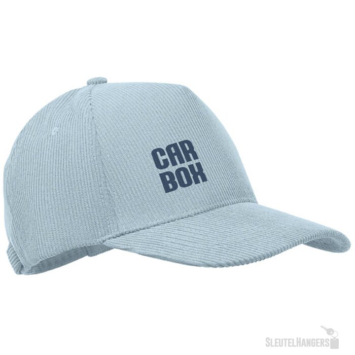 5 panelen corduroy baseballcap Wale Lichtblauw