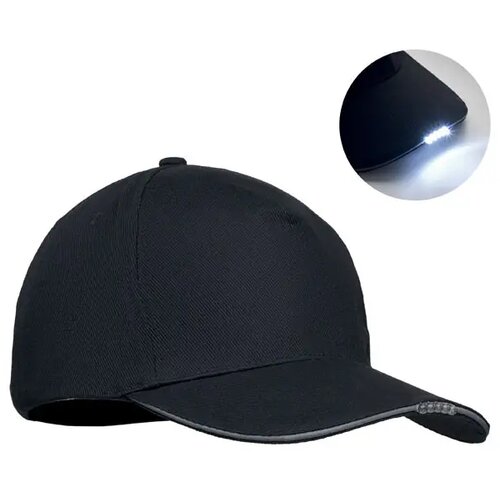 5 panelen led baseballpet Luzcap Zwart