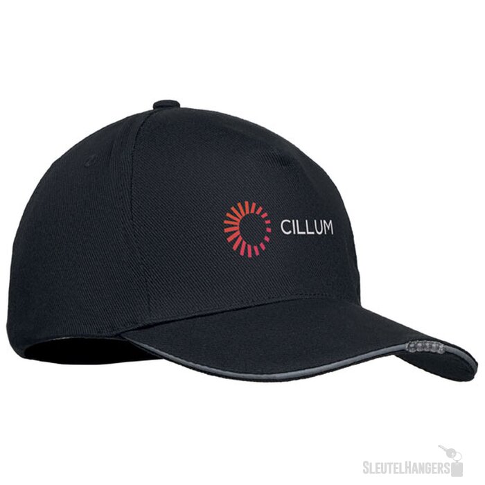 5 panelen led baseballpet Luzcap Zwart