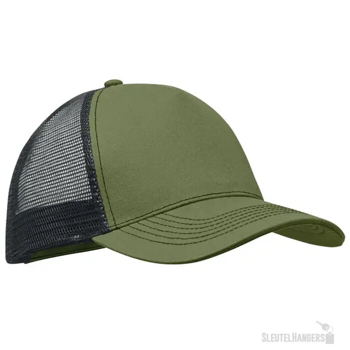 5 panelen trucker cap Blist Legergroen