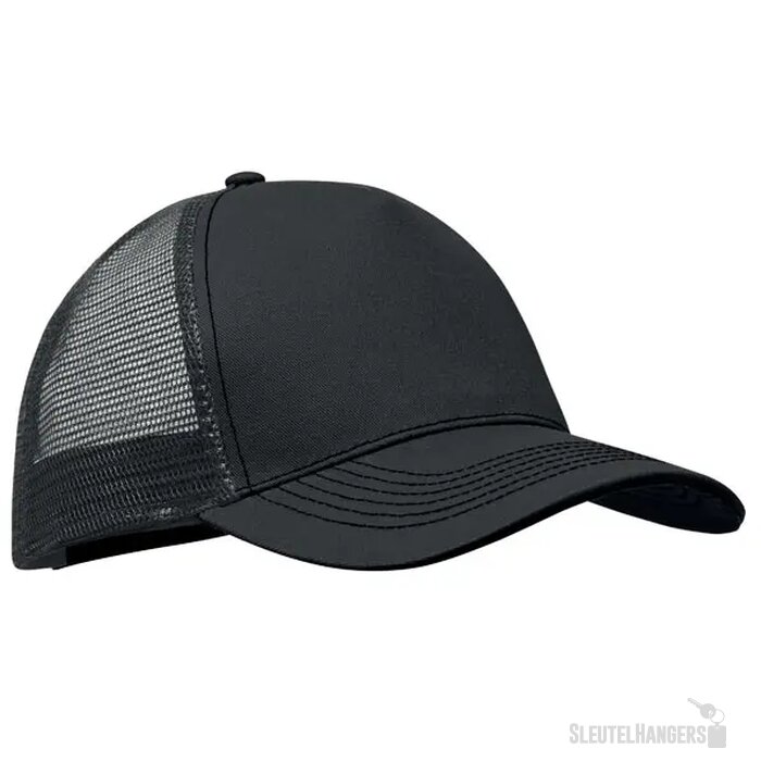 5 panelen trucker cap Blist Zwart
