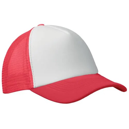 5 panelen trucker pet Bubble wit/rood
