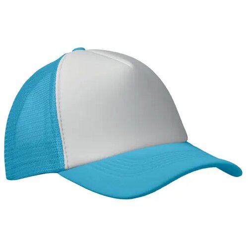 5 panelen trucker pet Bubble wit/turquoise