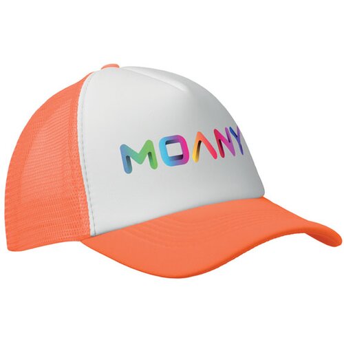 5 panelen trucker pet Bubble neon oranje
