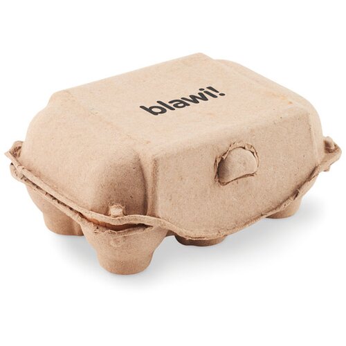 6 krijteieren in doosje Tamago beige
