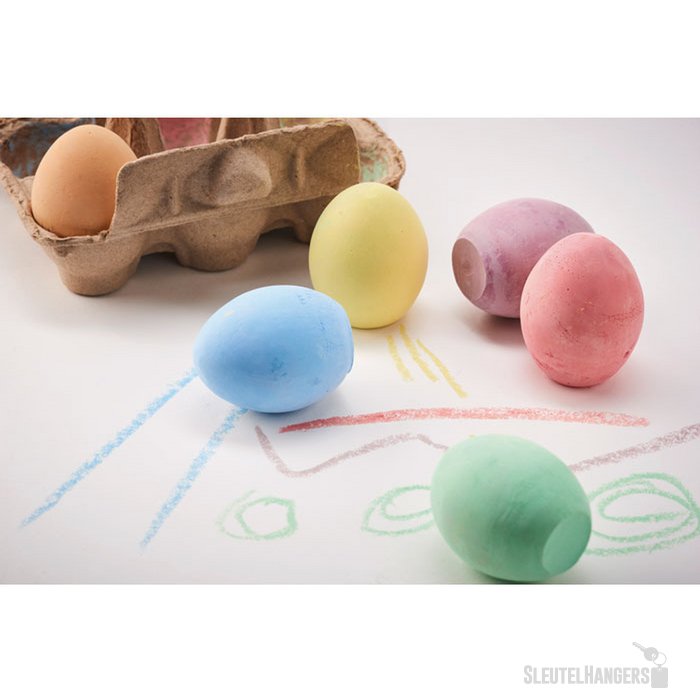 6 krijteieren in doosje Tamago beige