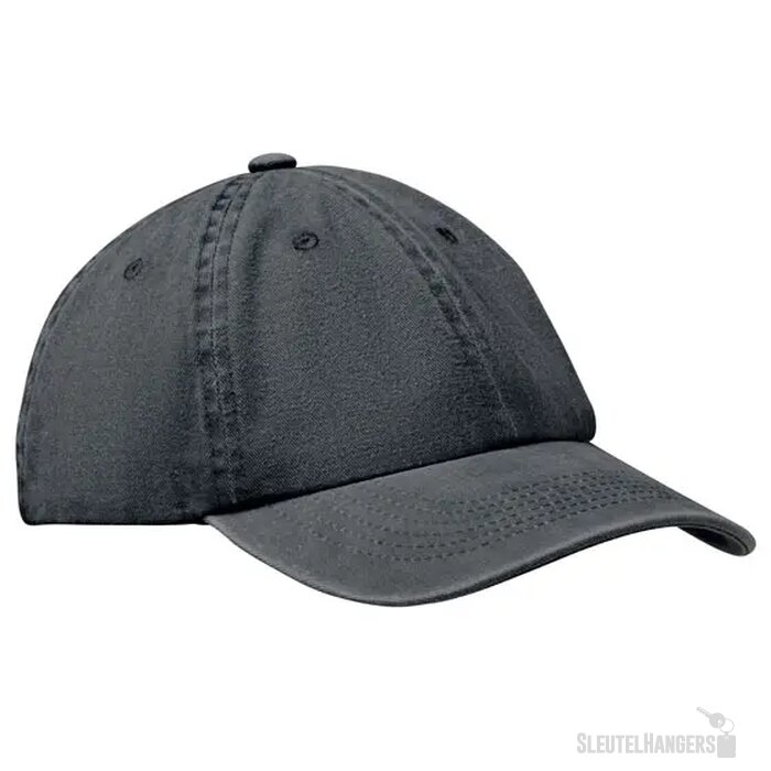 6 panelen baseballcap Top Zwart