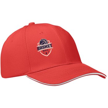 6 panelen baseballpet Buffalo Rood