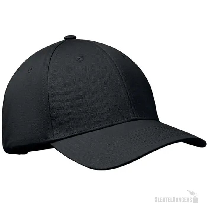 6 panelen katoenen baseballpet Bahamas Zwart