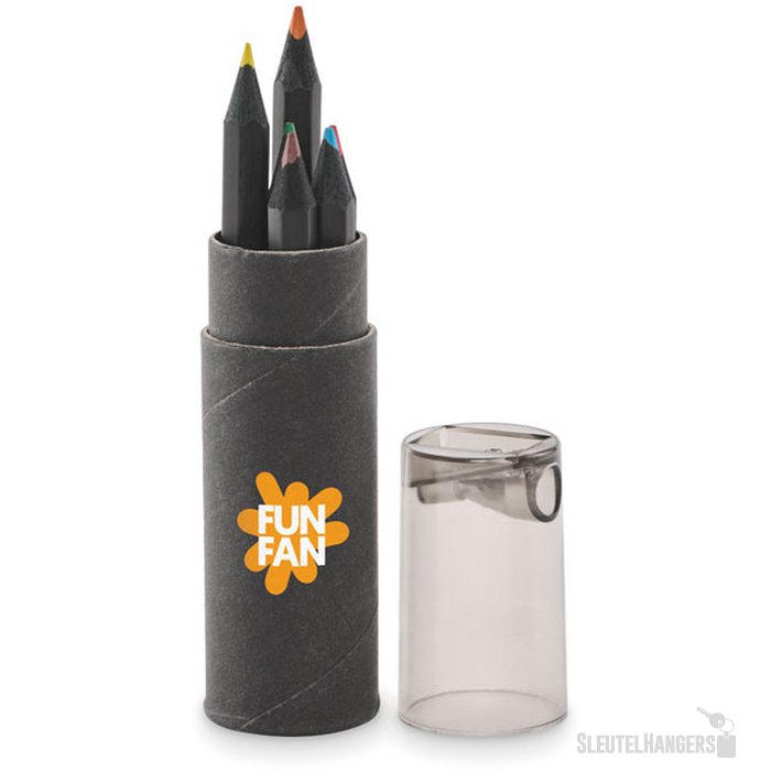 6 zwarte kleurpotloden Negro Zwart