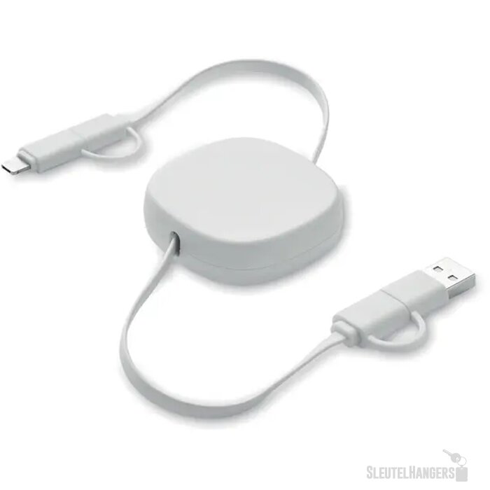 60w uittrekbare oplaadkabel Linea wit