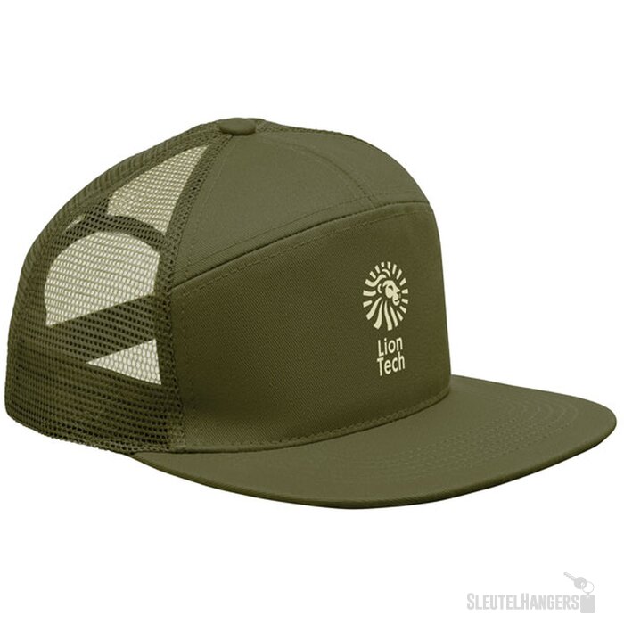 7 panelen plat vizier pet Bead Legergroen